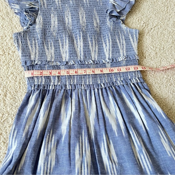 SAYLOR Zinnia Indigo blue ruffle ikat mini dress size Small NWOT - Picture 10 of 11